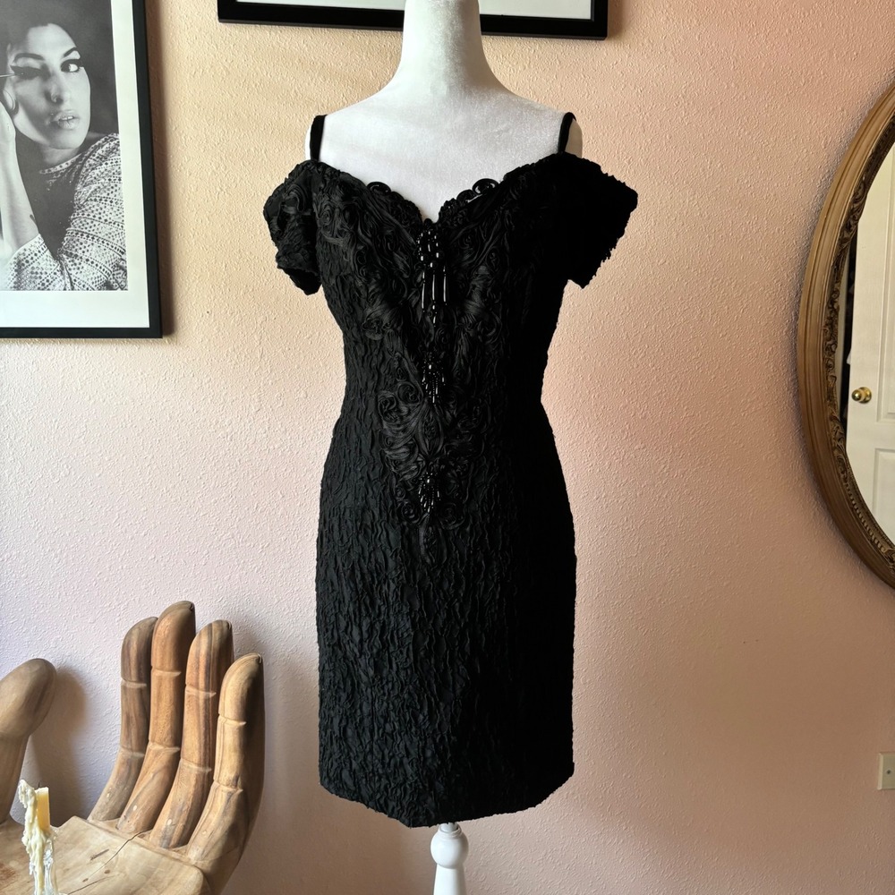 Vintage 80s / 90s Beaded Little Black Dress